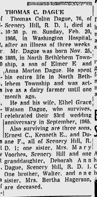 Thomas Dague obit